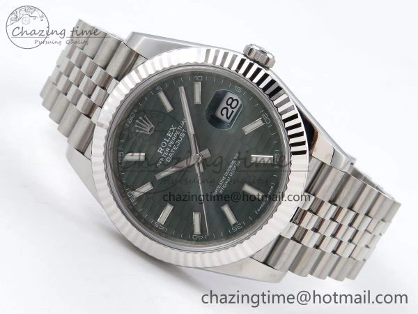 DateJust 41 126334 904L SS VSF 1:1 Best Edition Green Textured Dial on Jubilee Bracelet VS3235