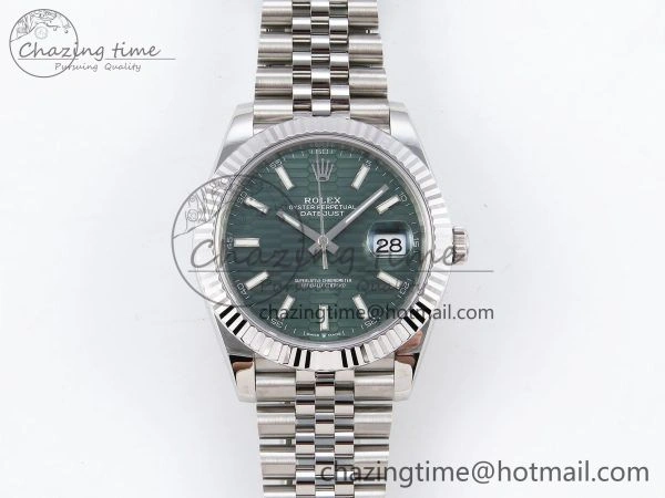 DateJust 41 126334 904L SS VSF 1:1 Best Edition Green Textured Dial on Jubilee Bracelet VS3235