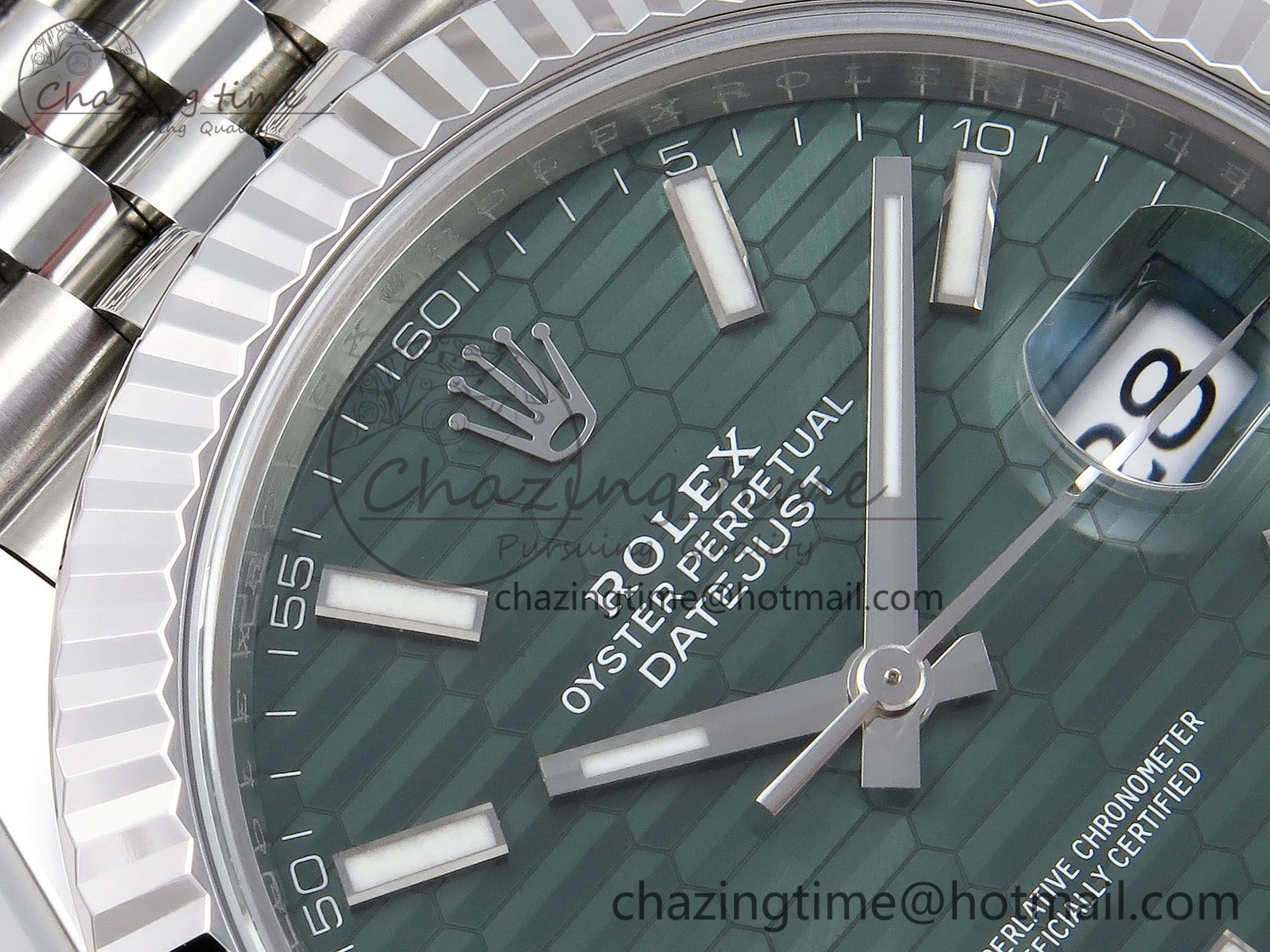 DateJust 41 126334 904L SS VSF 1:1 Best Edition Green Textured Dial on Jubilee Bracelet VS3235