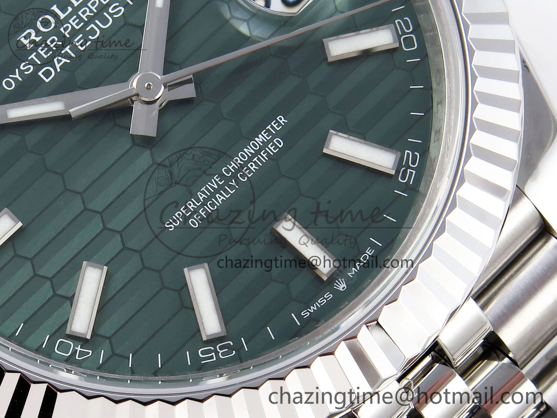 DateJust 41 126334 904L SS VSF 1:1 Best Edition Green Textured Dial on Jubilee Bracelet VS3235