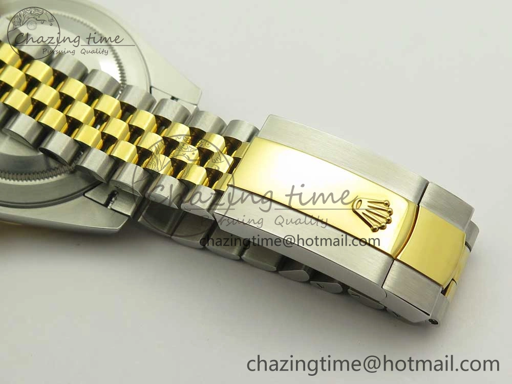 DateJust 41 126334 904L SS YG DJF 1:1 Best Edition Gold Dial Sticks Markers on SS YG Jubilee Bracelet A2824