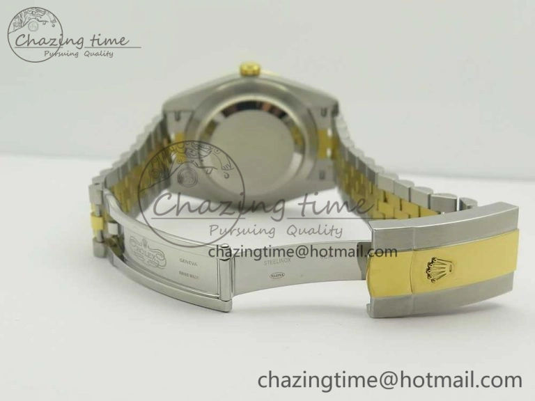 DateJust 41 126334 904L SS YG DJF 1:1 Best Edition Gold Dial Sticks Markers on SS YG Jubilee Bracelet A2824