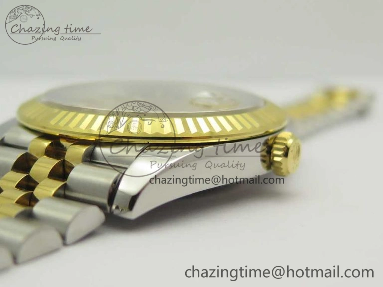 DateJust 41 126334 904L SS YG DJF 1:1 Best Edition Gold Dial Sticks Markers on SS YG Jubilee Bracelet A2824
