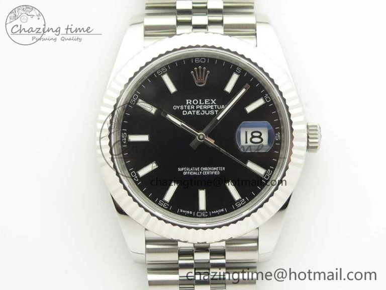 DateJust 41 126334 ARF 1:1 Best Edition 904L Steel Black Dial on Jubilee Bracelet A2824
