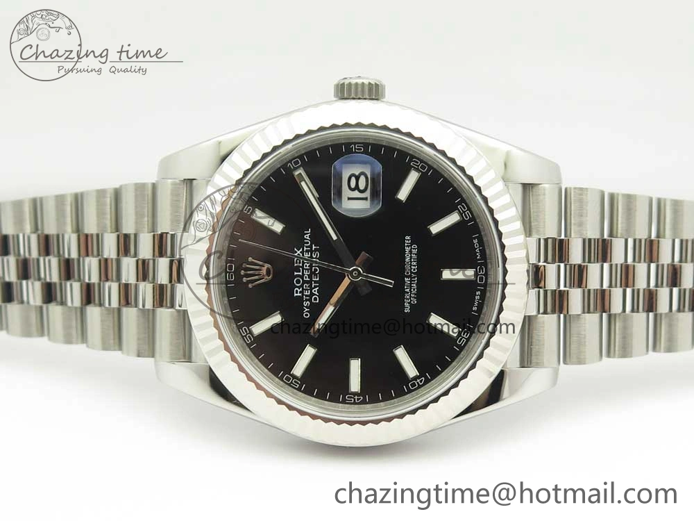 DateJust 41 126334 ARF 1:1 Best Edition 904L Steel Black Dial on Jubilee Bracelet A2824
