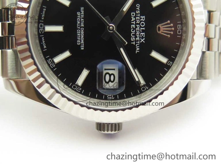 DateJust 41 126334 ARF 1:1 Best Edition 904L Steel Black Dial on Jubilee Bracelet A2824