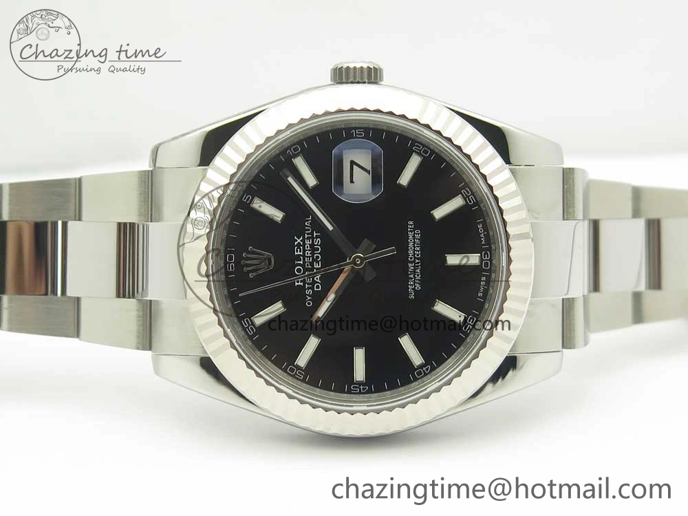 DateJust 41 126334 ARF 1:1 Best Edition 904L Steel Black Dial on Oyster Bracelet A2824