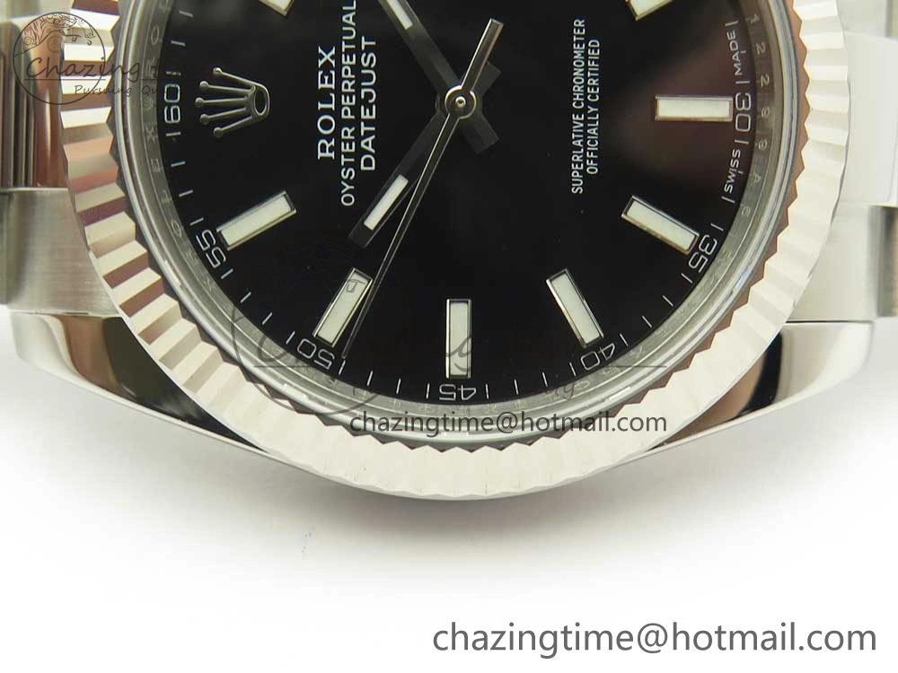 DateJust 41 126334 ARF 1:1 Best Edition 904L Steel Black Dial on Oyster Bracelet A2824