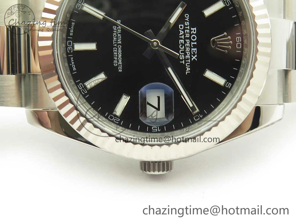 DateJust 41 126334 ARF 1:1 Best Edition 904L Steel Black Dial on Oyster Bracelet A2824
