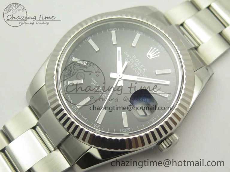 DateJust 41 126334 ARF 1:1 Best Edition 904L Steel Black Dial on Oyster Bracelet A2824