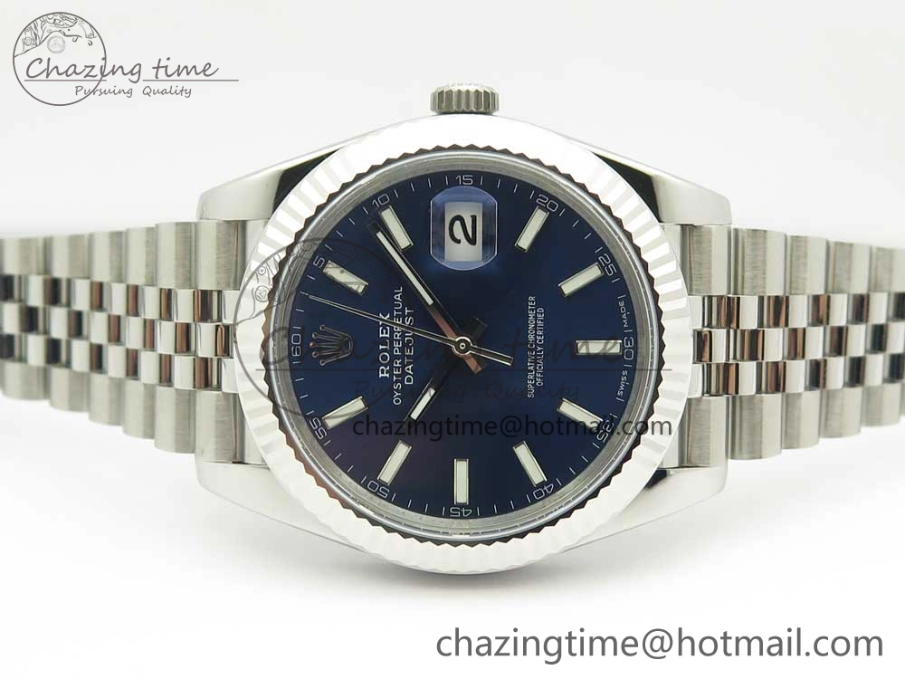 DateJust 41 126334 ARF 1:1 Best Edition 904L Steel Blue Dial on Jubilee Bracelet A2824