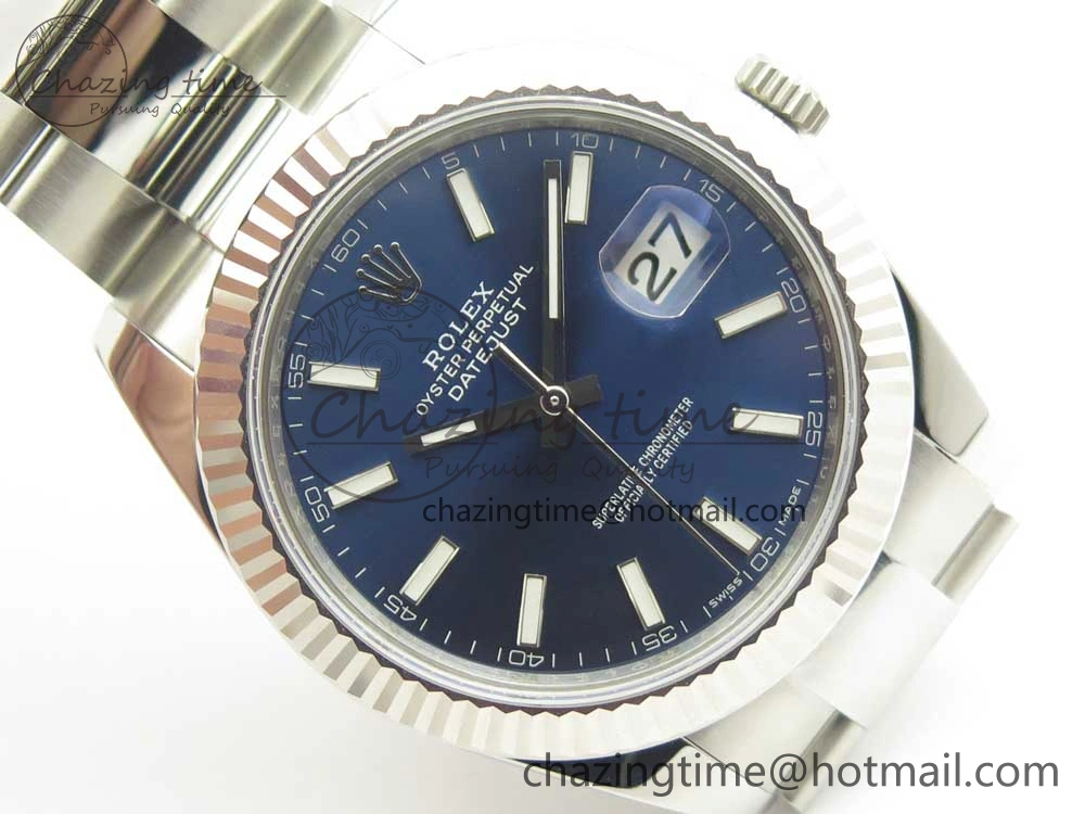 DateJust 41 126334 ARF 1:1 Best Edition 904L Steel Blue Dial on Oyster Bracelet A2824