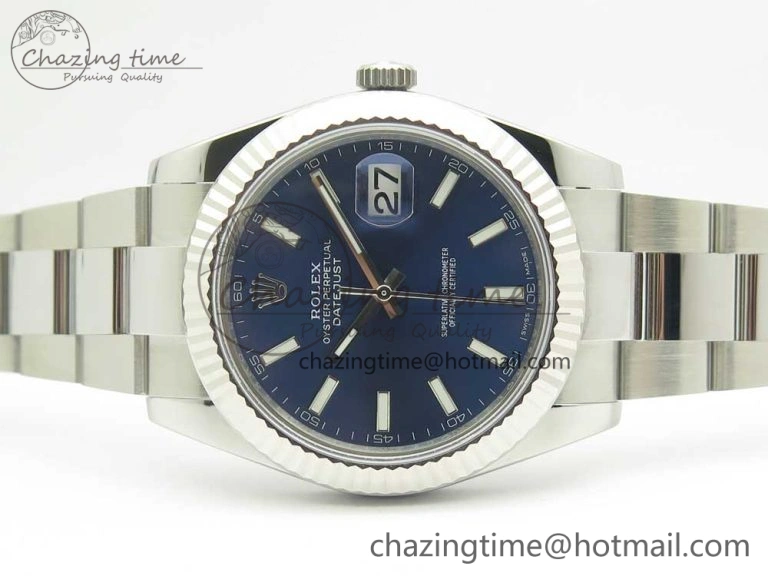 DateJust 41 126334 ARF 1:1 Best Edition 904L Steel Blue Dial on Oyster Bracelet A2824
