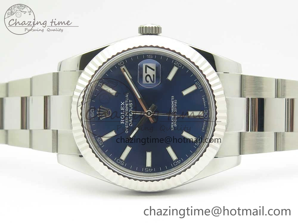 DateJust 41 126334 ARF 1:1 Best Edition 904L Steel Blue Dial on Oyster Bracelet A2824