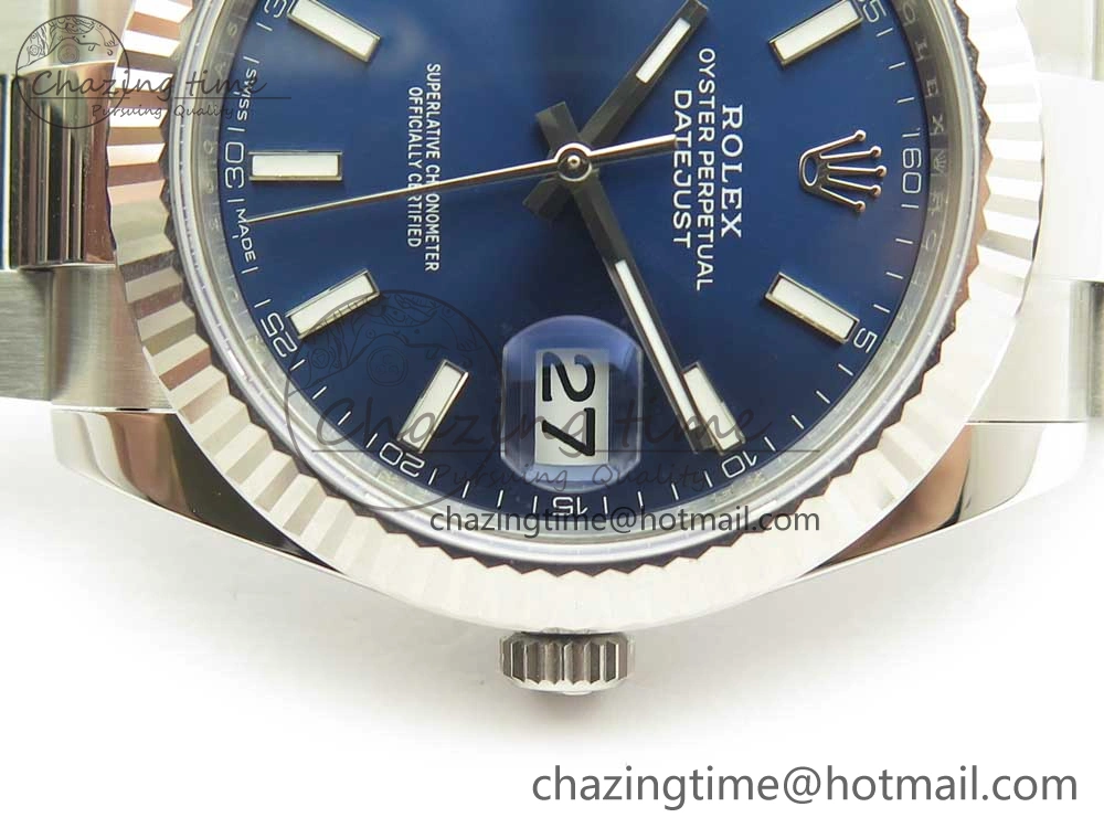 DateJust 41 126334 ARF 1:1 Best Edition 904L Steel Blue Dial on Oyster Bracelet A2824