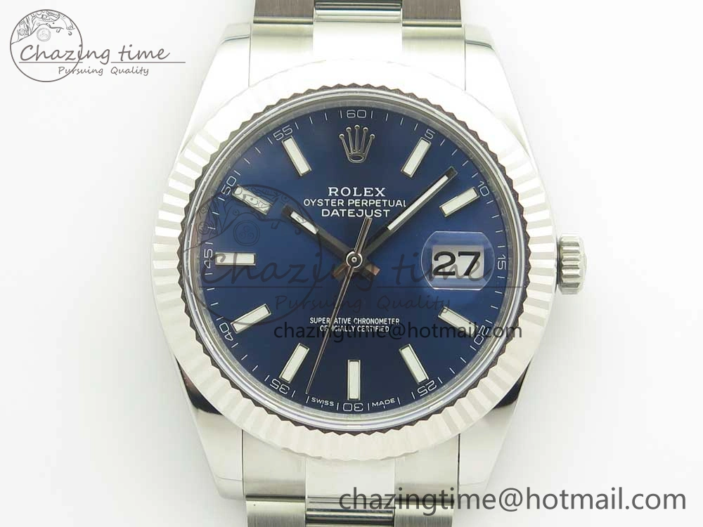 DateJust 41 126334 ARF 1:1 Best Edition 904L Steel Blue Dial on Oyster Bracelet A2824