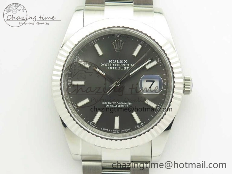 DateJust 41 126334 ARF 1:1 Best Edition 904L Steel Gray Dial on Oyster Bracelet A2824