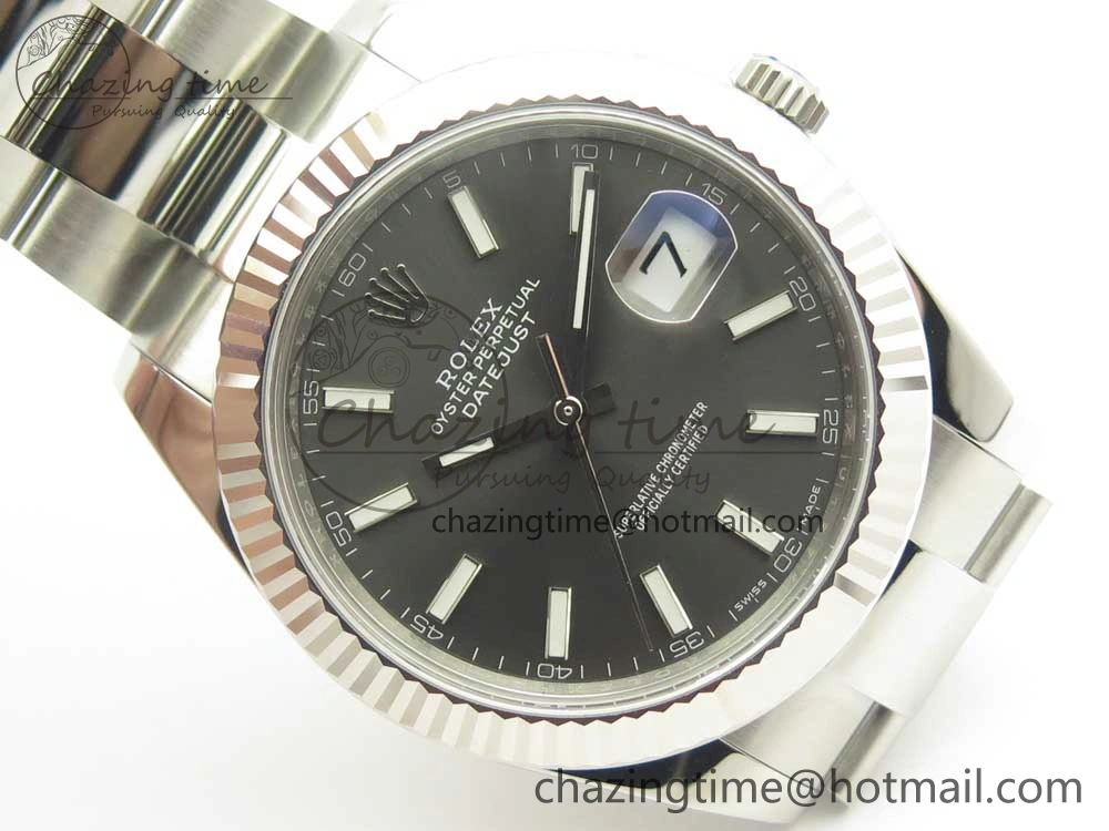 DateJust 41 126334 ARF 1:1 Best Edition 904L Steel Gray Dial on Oyster Bracelet A2824