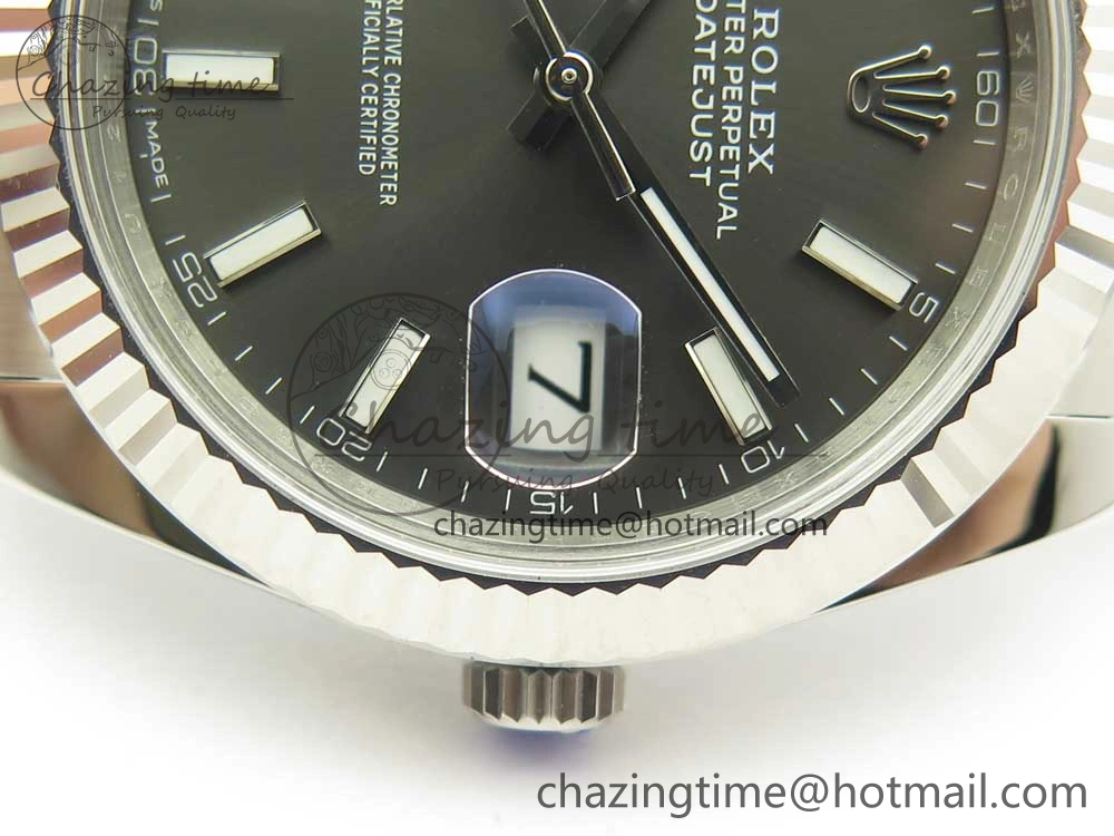 DateJust 41 126334 ARF 1:1 Best Edition 904L Steel Gray Dial on Oyster Bracelet A2824