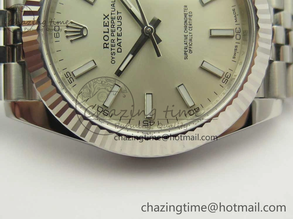 DateJust 41 126334 ARF 1:1 Best Edition 904L Steel Silver Dial on Jubilee Bracelet A2824