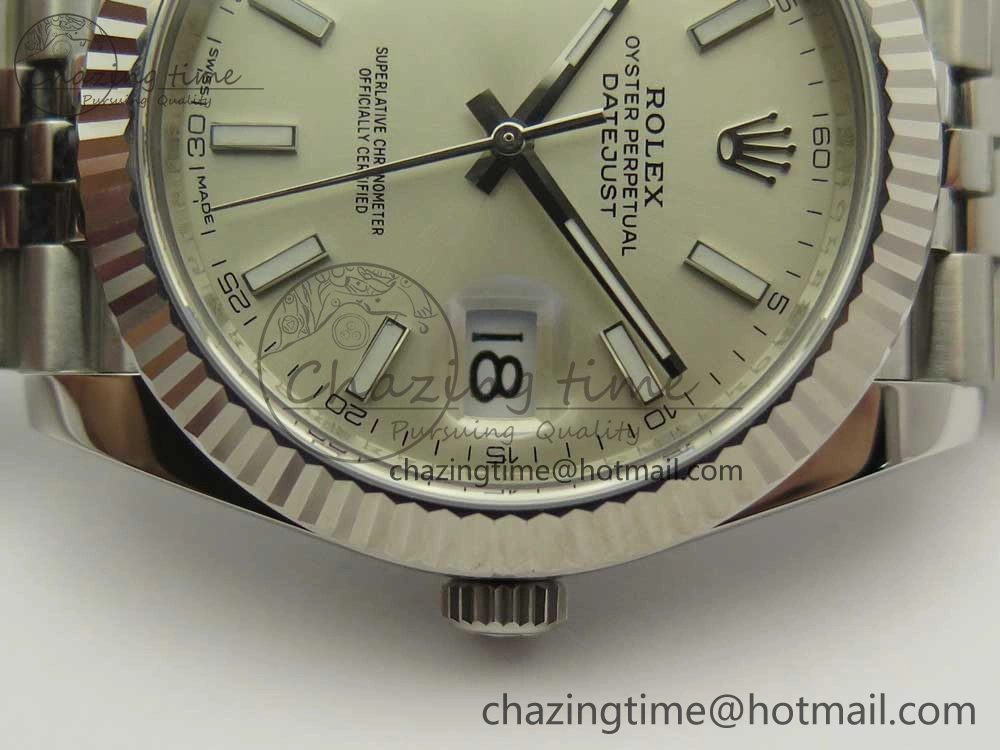 DateJust 41 126334 ARF 1:1 Best Edition 904L Steel Silver Dial on Jubilee Bracelet A2824