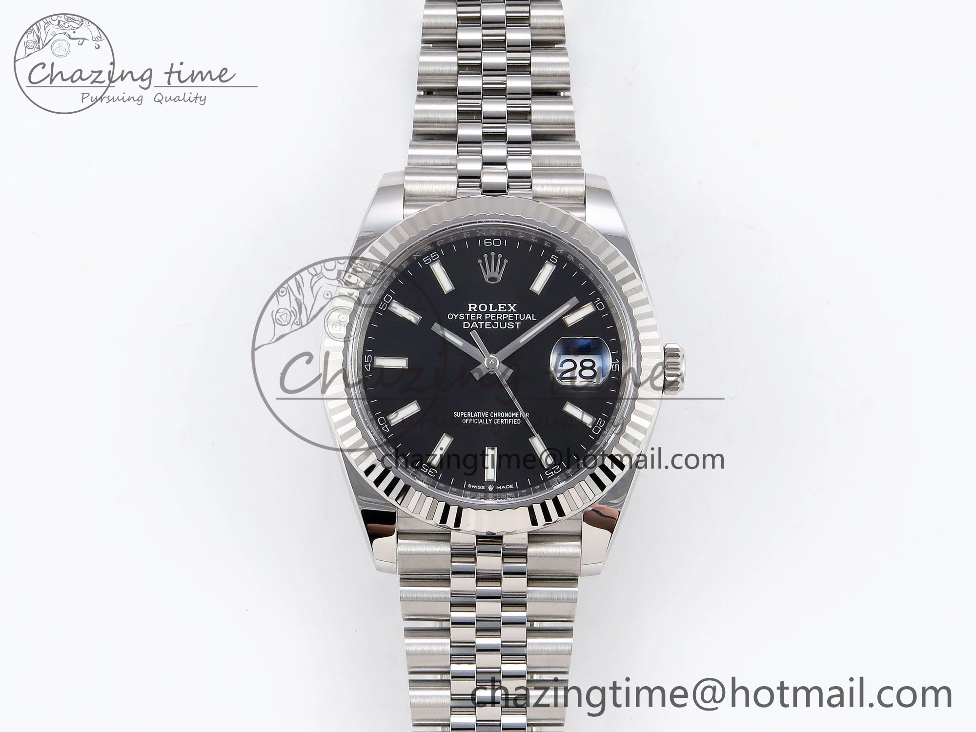 DateJust 41 126334 C+F 1:1 Best Edition 904L Steel Black Dial on SS Jubilee Bracelet VR3235