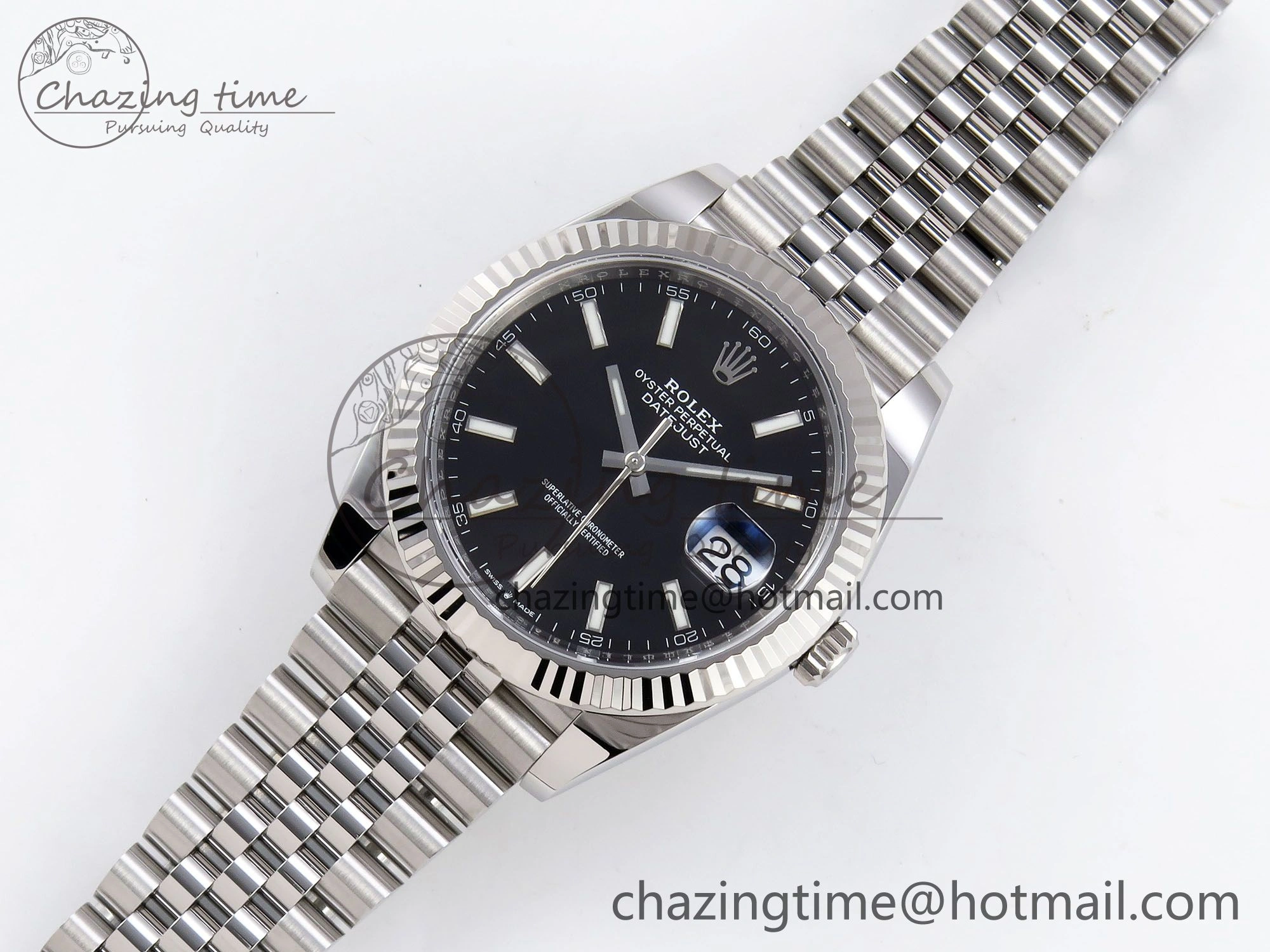 DateJust 41 126334 C+F 1:1 Best Edition 904L Steel Black Dial on SS Jubilee Bracelet VR3235