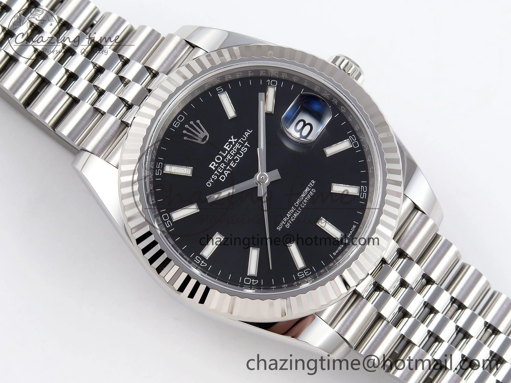 DateJust 41 126334 C+F 1:1 Best Edition 904L Steel Black Dial on SS Jubilee Bracelet VR3235