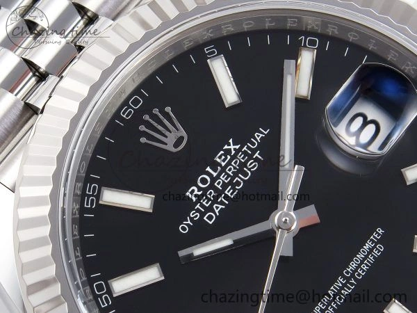 DateJust 41 126334 C+F 1:1 Best Edition 904L Steel Black Dial on SS Jubilee Bracelet VR3235