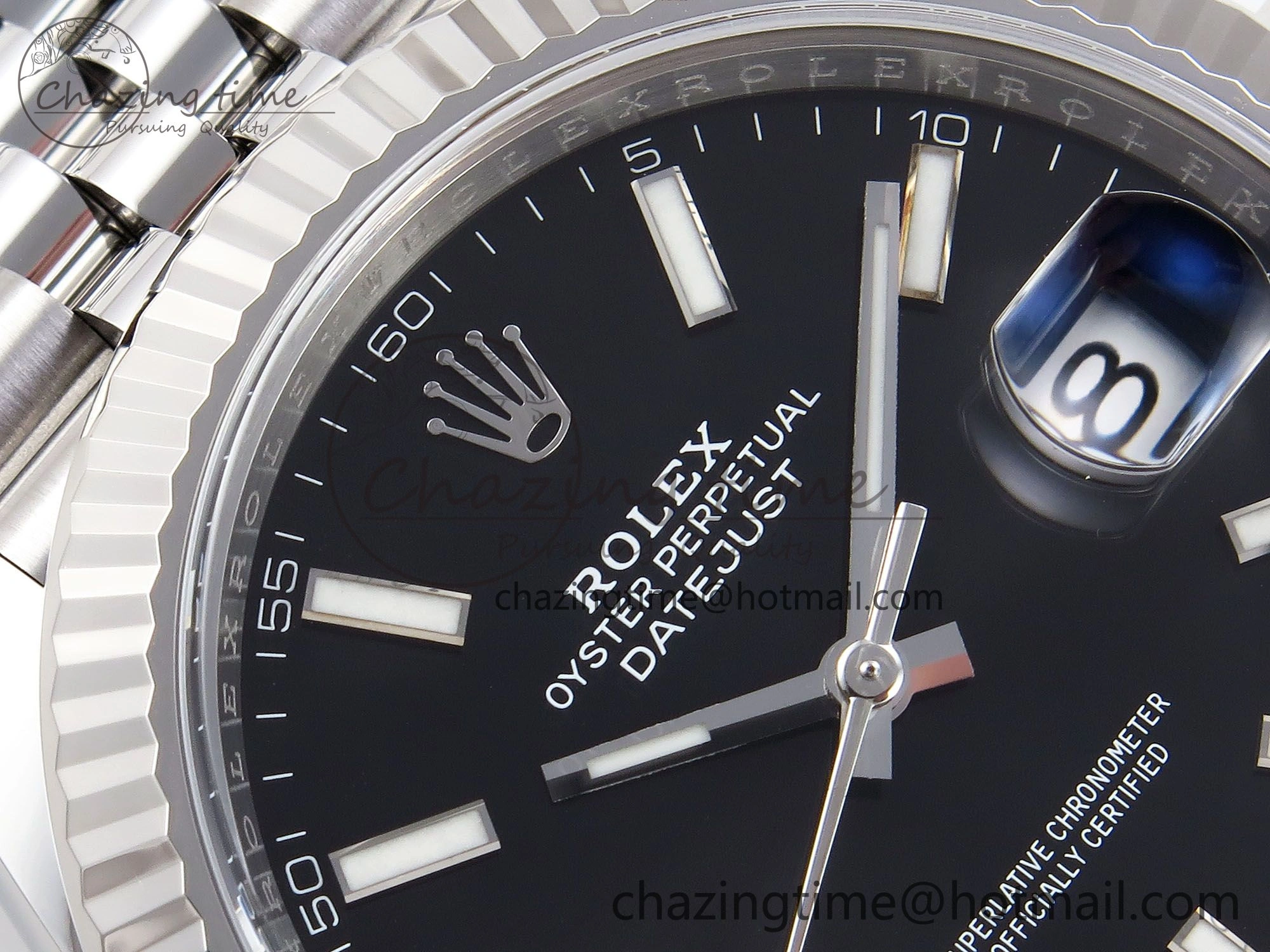 DateJust 41 126334 C+F 1:1 Best Edition 904L Steel Black Dial on SS Jubilee Bracelet VR3235