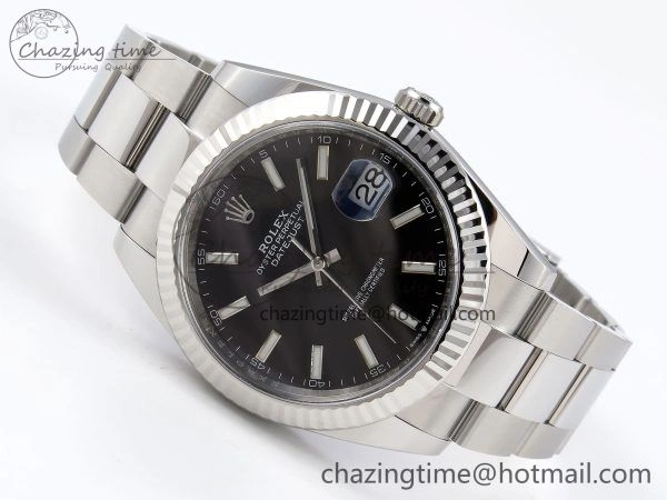 DateJust 41 126334 C+F 1:1 Best Edition 904L Steel Black Dial on SS Oyster Bracelet VR3235