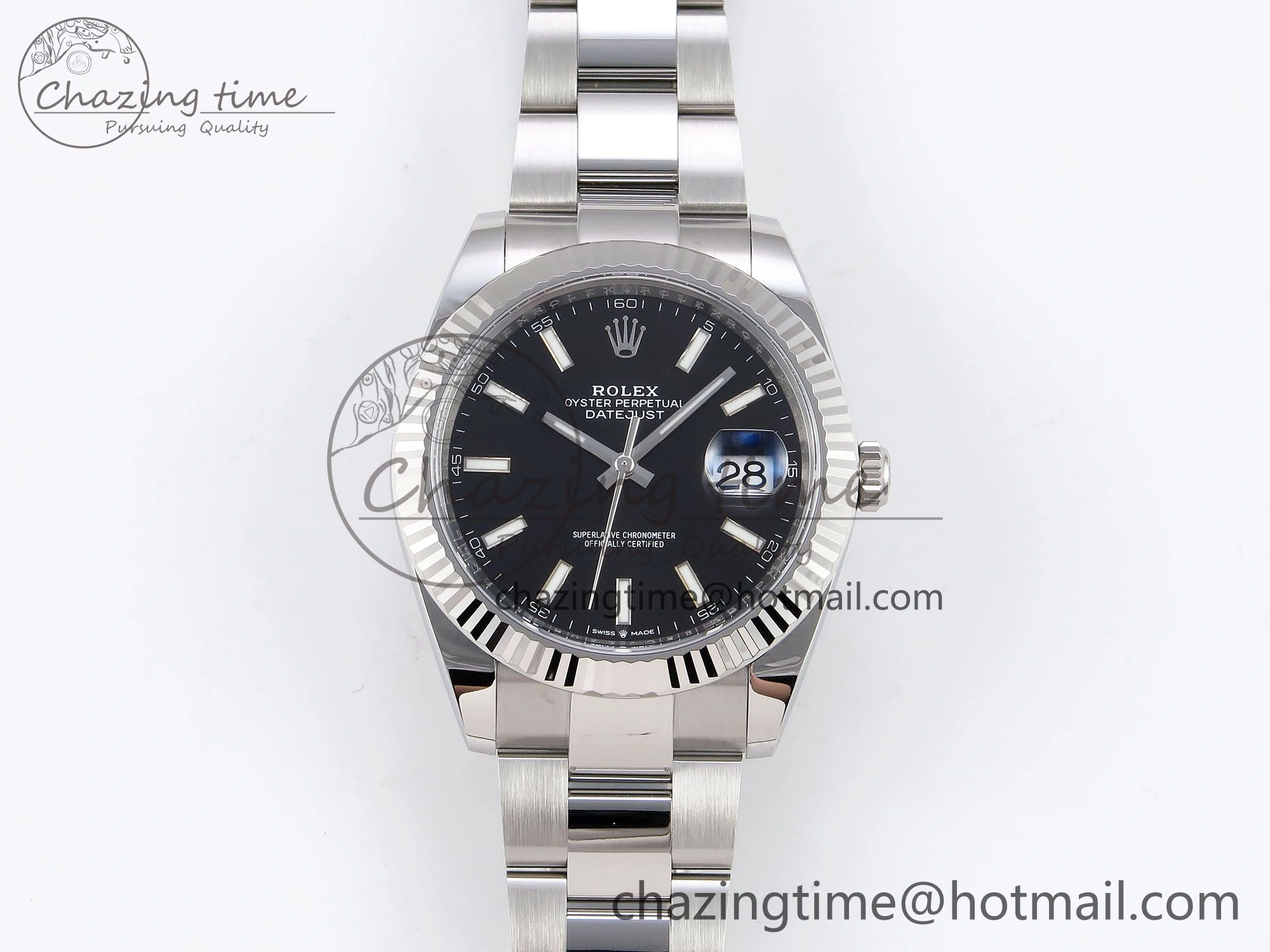 DateJust 41 126334 C+F 1:1 Best Edition 904L Steel Black Dial on SS Oyster Bracelet VR3235