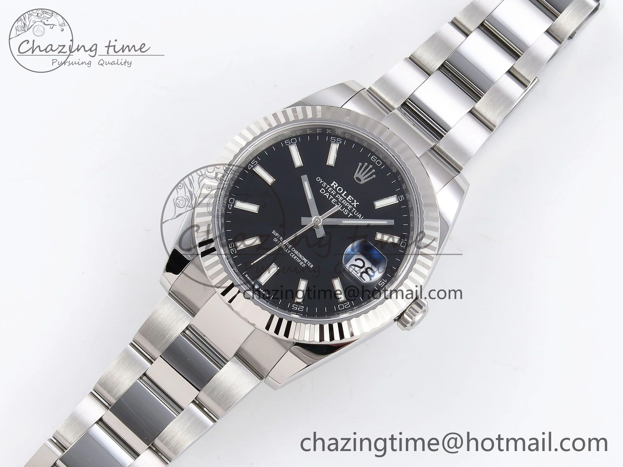 DateJust 41 126334 C+F 1:1 Best Edition 904L Steel Black Dial on SS Oyster Bracelet VR3235