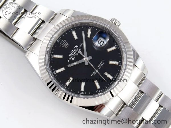 DateJust 41 126334 C+F 1:1 Best Edition 904L Steel Black Dial on SS Oyster Bracelet VR3235