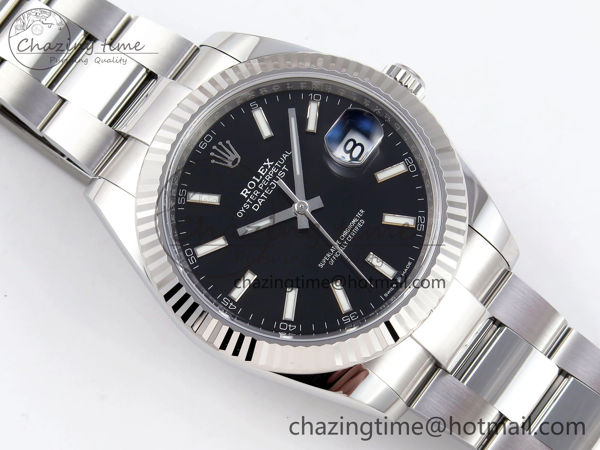 DateJust 41 126334 C+F 1:1 Best Edition 904L Steel Black Dial on SS Oyster Bracelet VR3235