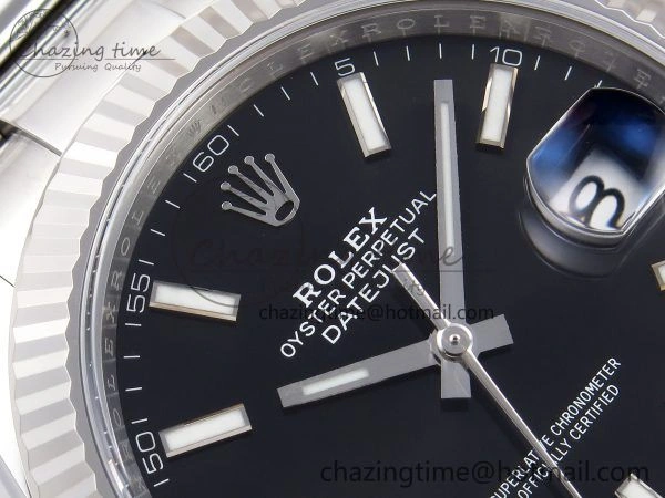DateJust 41 126334 C+F 1:1 Best Edition 904L Steel Black Dial on SS Oyster Bracelet VR3235