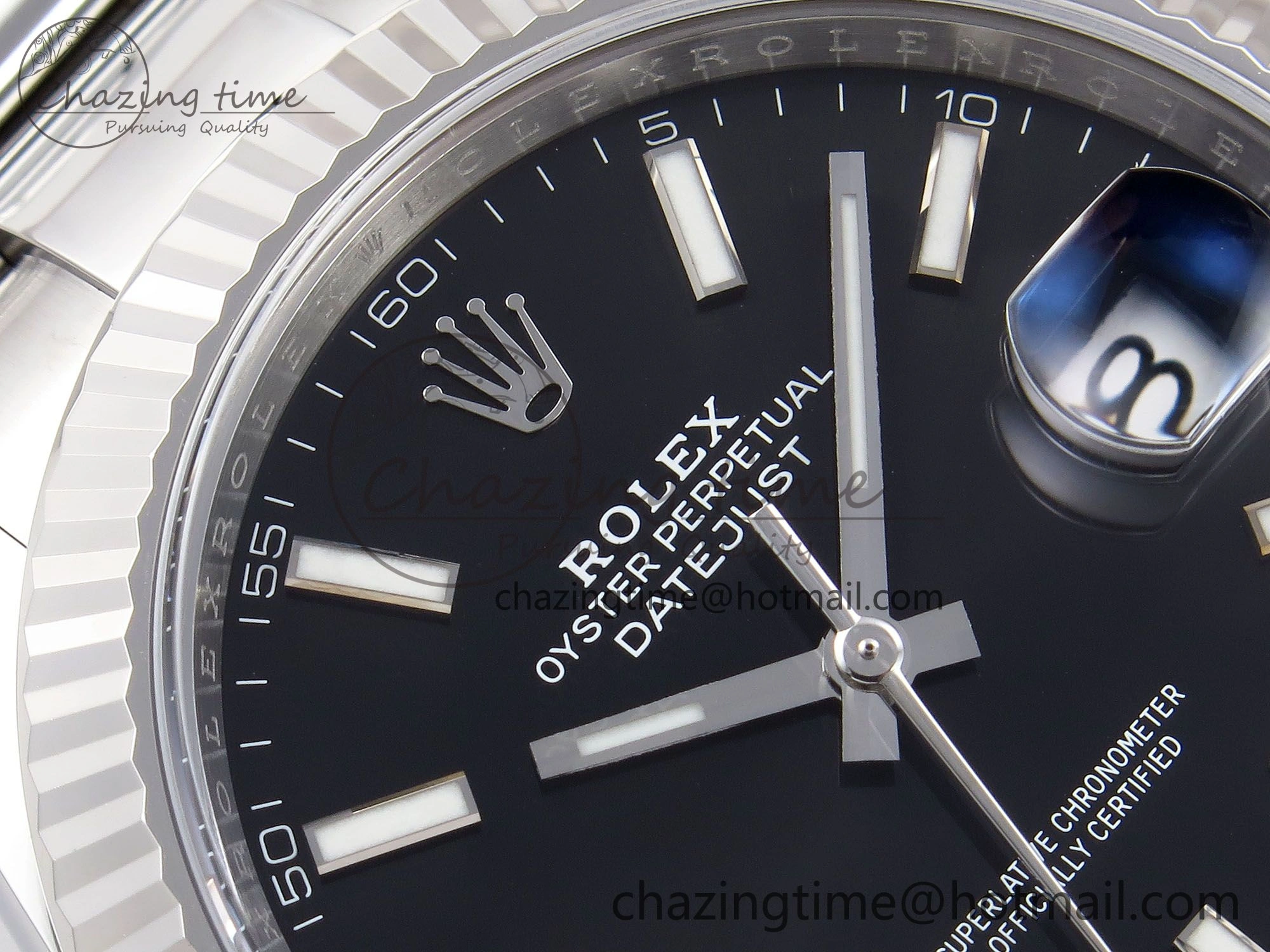 DateJust 41 126334 C+F 1:1 Best Edition 904L Steel Black Dial on SS Oyster Bracelet VR3235