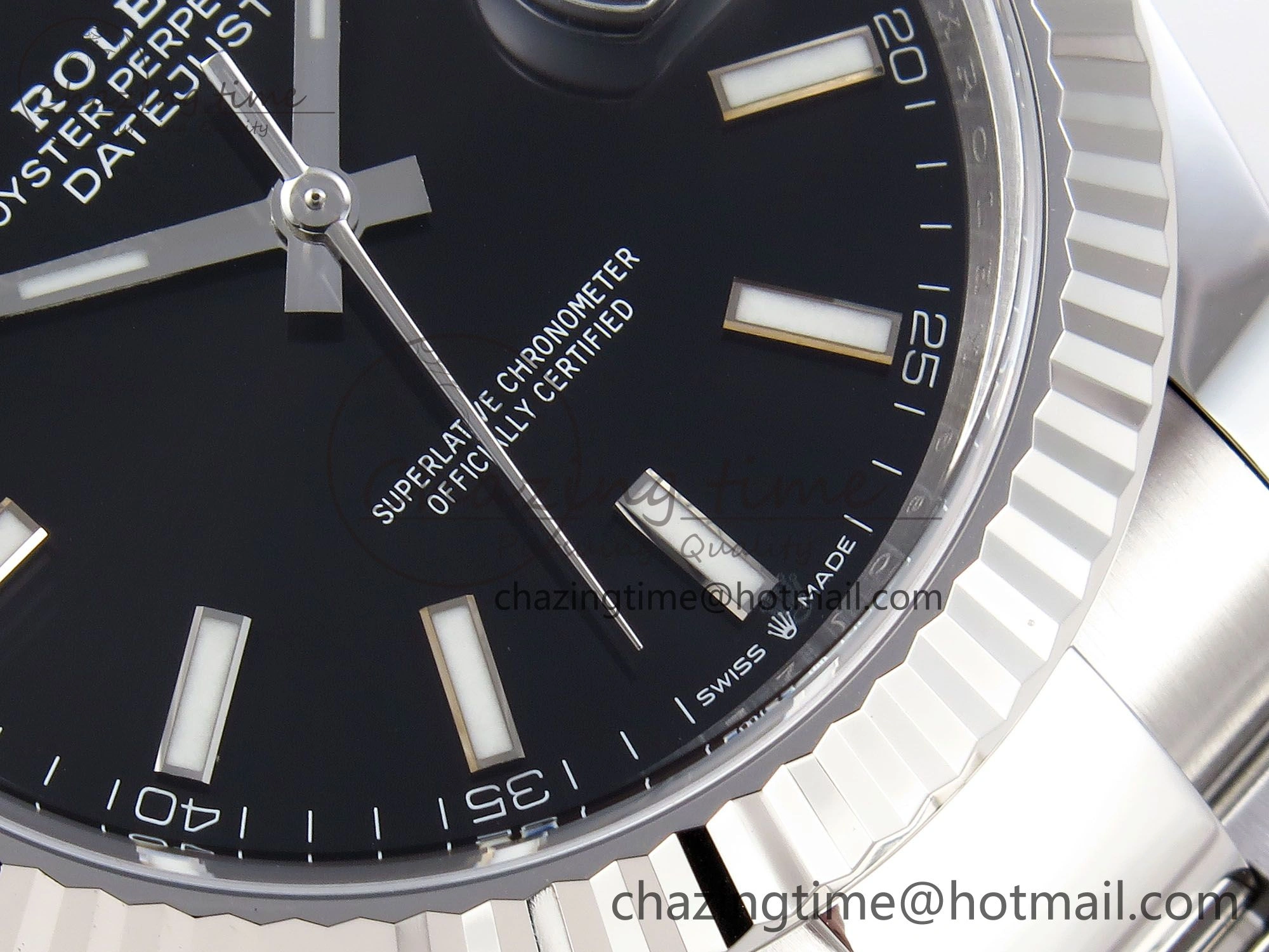 DateJust 41 126334 C+F 1:1 Best Edition 904L Steel Black Dial on SS Oyster Bracelet VR3235
