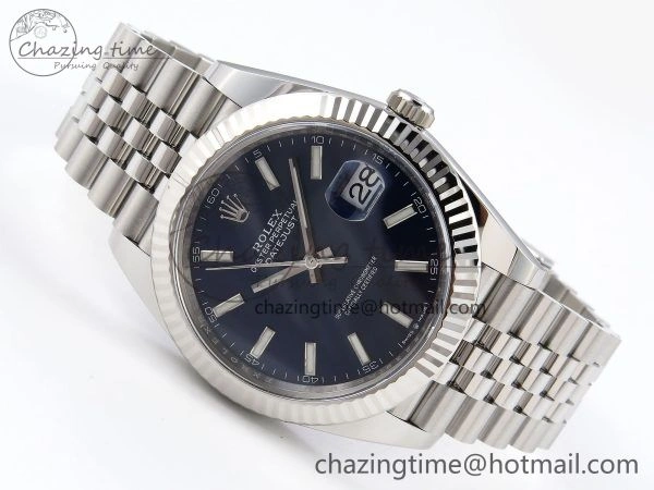 DateJust 41 126334 C+F 1:1 Best Edition 904L Steel Blue Dial on SS Jubilee Bracelet VR3235