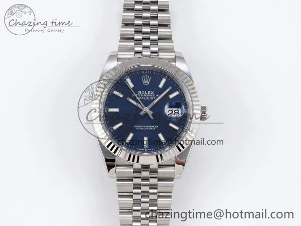 DateJust 41 126334 C+F 1:1 Best Edition 904L Steel Blue Dial on SS Jubilee Bracelet VR3235