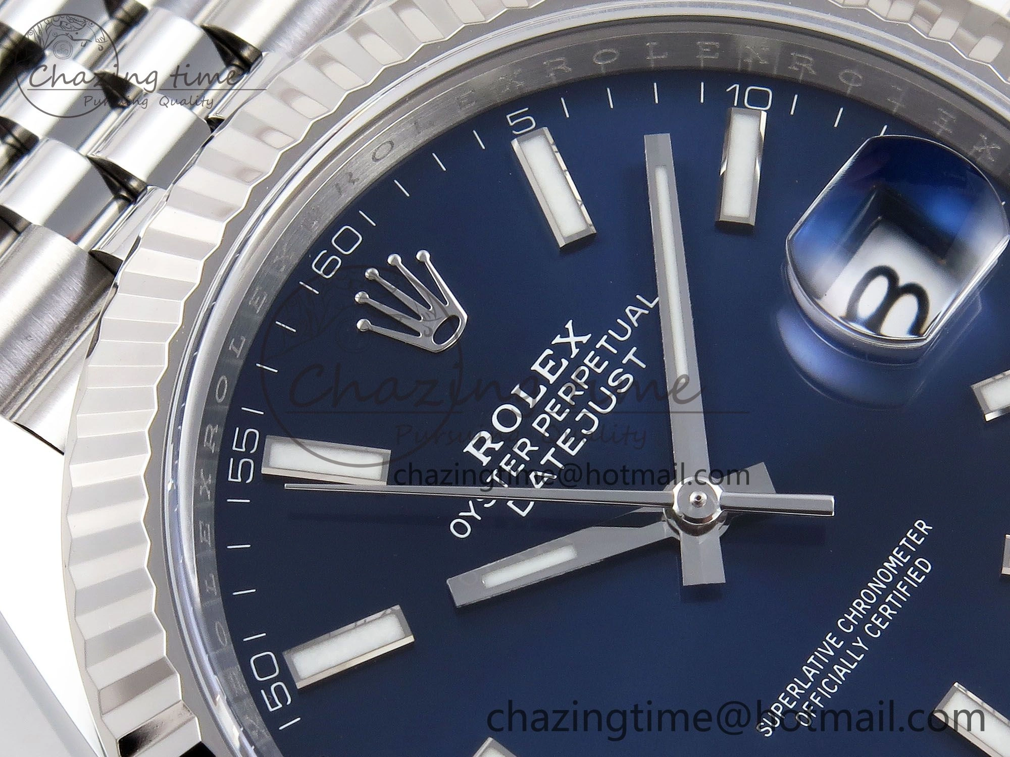 DateJust 41 126334 C+F 1:1 Best Edition 904L Steel Blue Dial on SS Jubilee Bracelet VR3235
