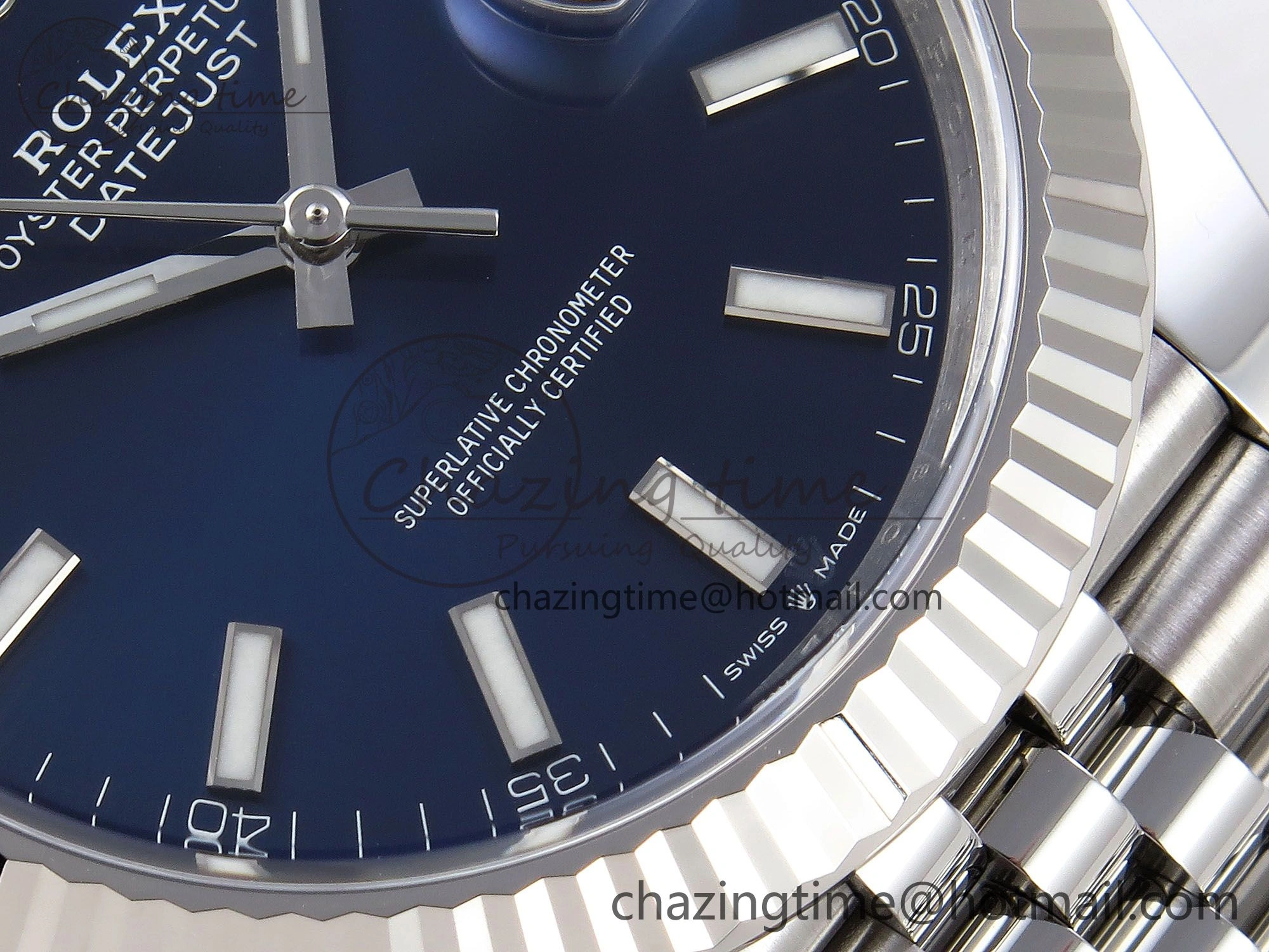 DateJust 41 126334 C+F 1:1 Best Edition 904L Steel Blue Dial on SS Jubilee Bracelet VR3235