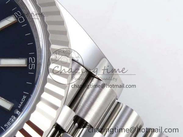 DateJust 41 126334 C+F 1:1 Best Edition 904L Steel Blue Dial on SS Jubilee Bracelet VR3235