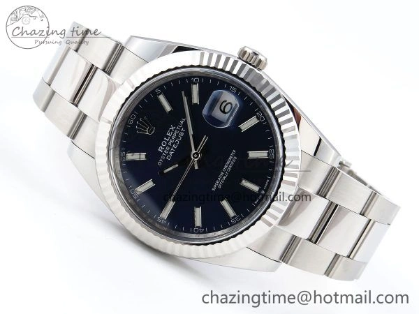 DateJust 41 126334 C+F 1:1 Best Edition 904L Steel Blue Dial on SS Oyster Bracelet VR3235