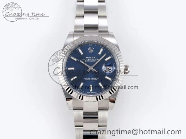 DateJust 41 126334 C+F 1:1 Best Edition 904L Steel Blue Dial on SS Oyster Bracelet VR3235