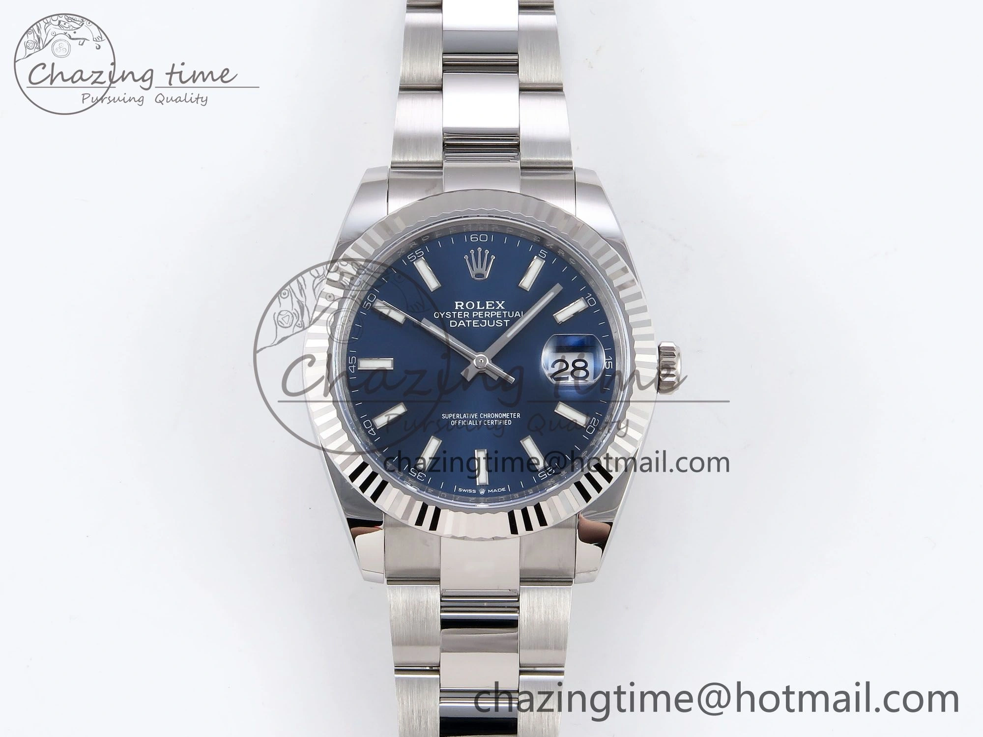 DateJust 41 126334 C+F 1:1 Best Edition 904L Steel Blue Dial on SS Oyster Bracelet VR3235