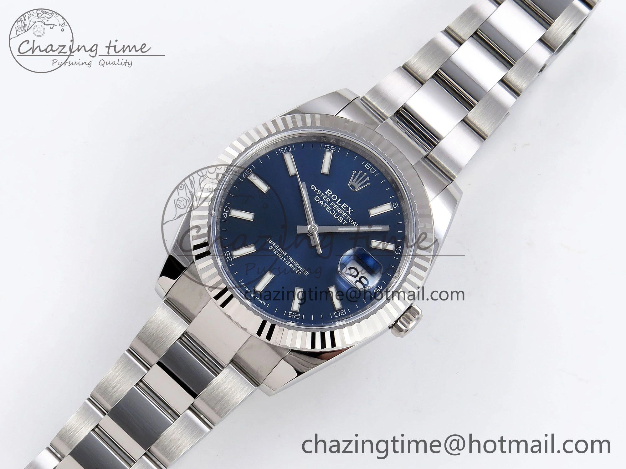 DateJust 41 126334 C+F 1:1 Best Edition 904L Steel Blue Dial on SS Oyster Bracelet VR3235