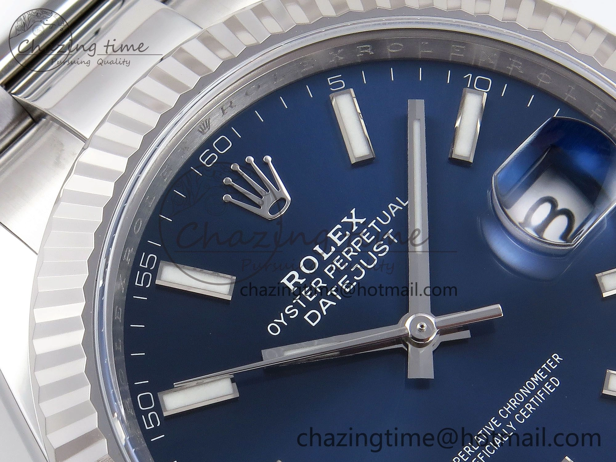 DateJust 41 126334 C+F 1:1 Best Edition 904L Steel Blue Dial on SS Oyster Bracelet VR3235