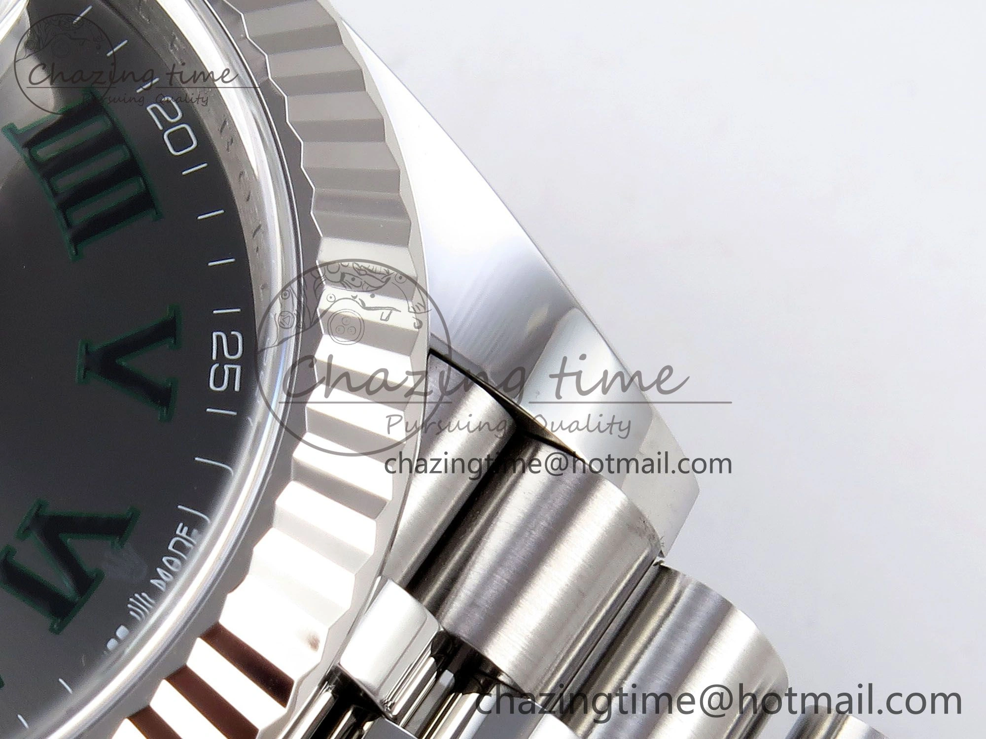 DateJust 41 126334 C+F 1:1 Best Edition 904L Steel Gray Dial Green Roman on SS Jubilee Bracelet VR3235