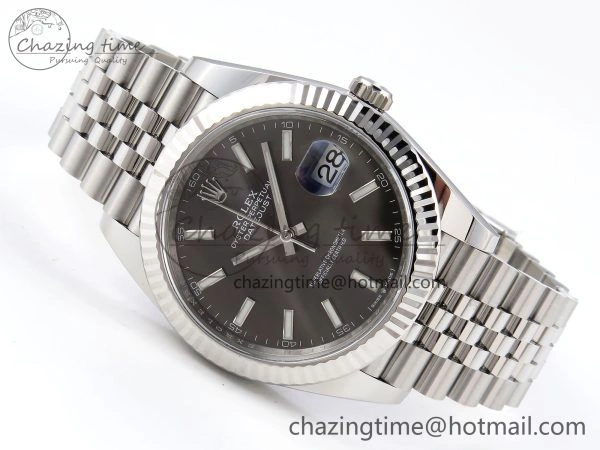 DateJust 41 126334 C+F 1:1 Best Edition 904L Steel Gray Dial on SS Jubilee Bracelet VR3235